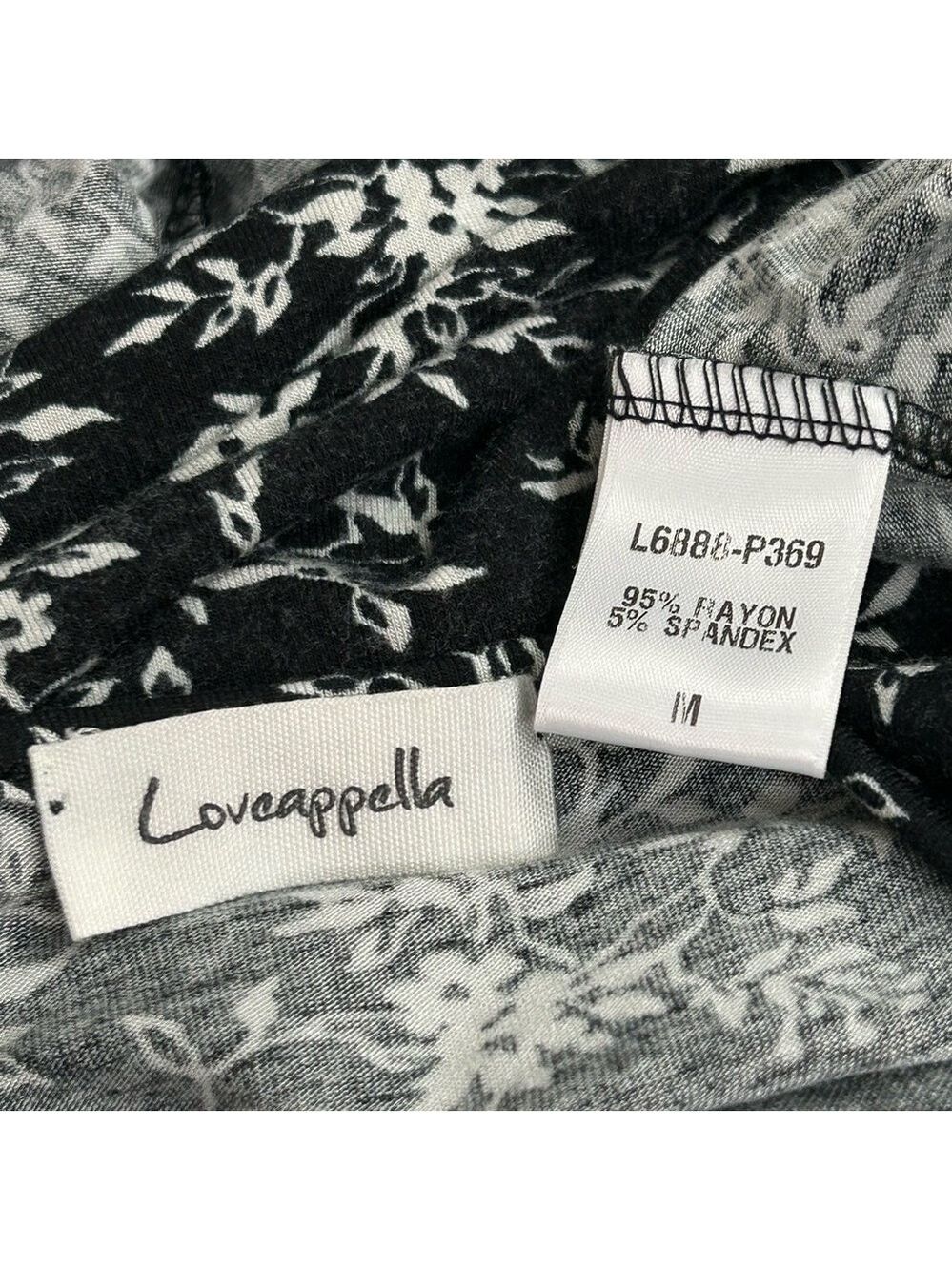 Loveappella Black White Floral V Neck Maxi Dress Medium - Picture 9 of 9